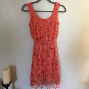 Lauren Conrad Coral Eyelet Dress